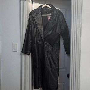 Vintage women’s leather trench coat.